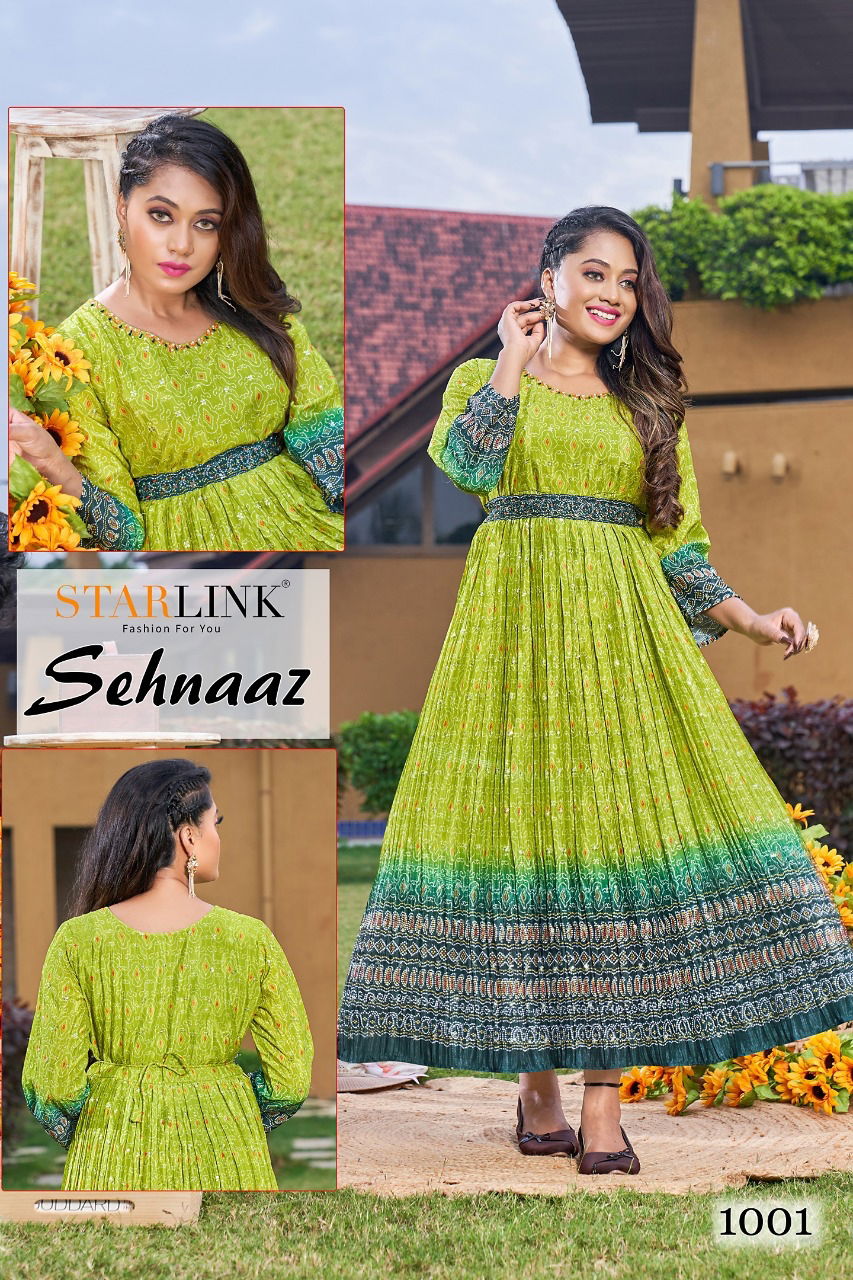 Starlink Sehnaaz Heavy Festive Wear Wholesale Anarkali Kurtis